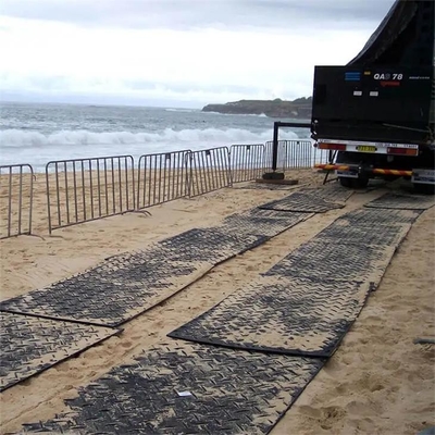 검은 HDPE 일시적 도로 접지 커버 도로는 아주 튼튼하 기계를 위해 엉클어집니다