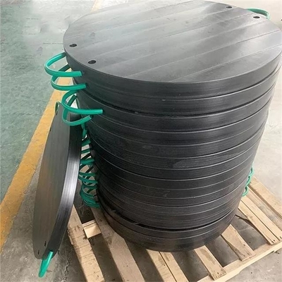 이동 크레인을 위한 검은 라운드 HDPE 잭 페들 플라스틱 크레인 아우트리거 패드