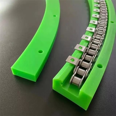 UHMWPE 폴리에틸렌 내마모 부분은 플라스틱 컨베이어 가이드 레일 제품을 녹색으로 만듭니다